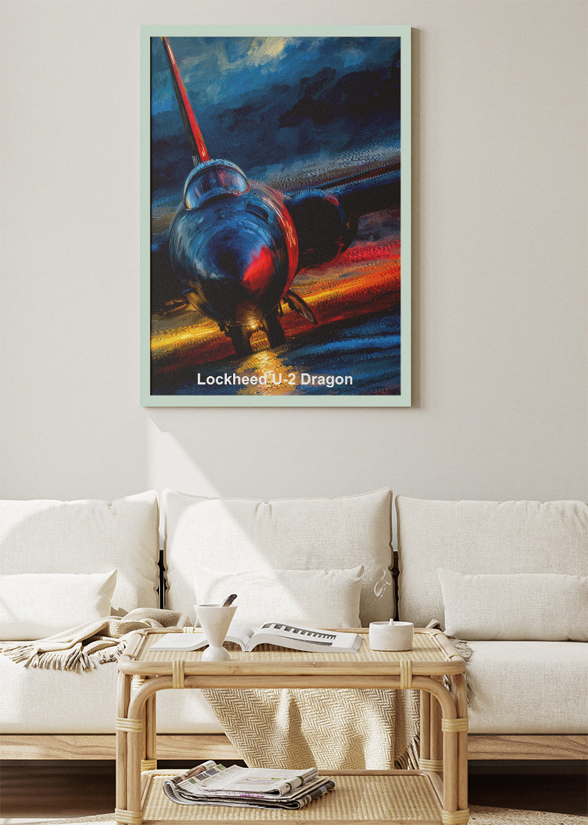 Lockheed U-2 Dragon Lady Poster & Canvas Print – Illustrated Military Aircraft Wall Art