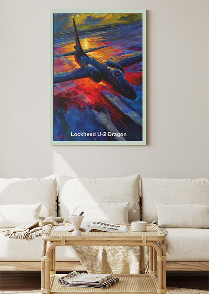 Lockheed U-2 Dragon Lady Poster & Canvas Print – Illustrated Military Aircraft Wall Art