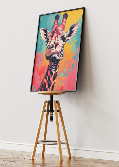 Colorful Giraffe Art Poster & Canvas Print – Vibrant Modern Animal Wall Decor