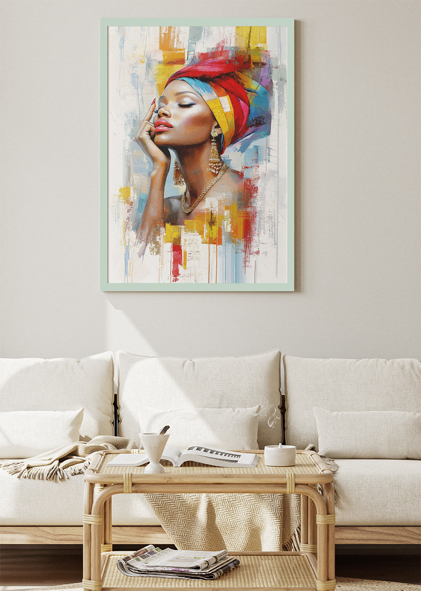 Radiant Headwrap Muse Canvas & Poster Print – AI PRINT LAB