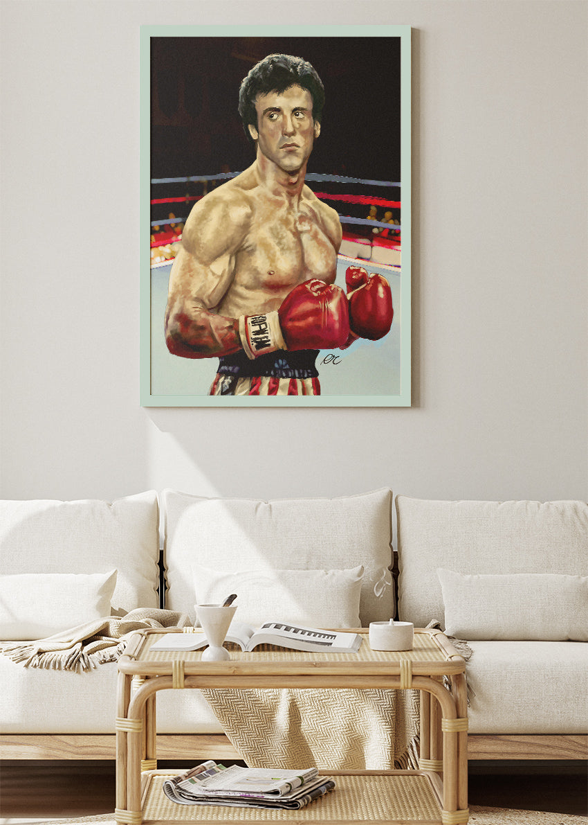 Rocky Balboa Boxing Legend Portrait Poster & Canvas Art Print – Iconic Fighter Wall Art
