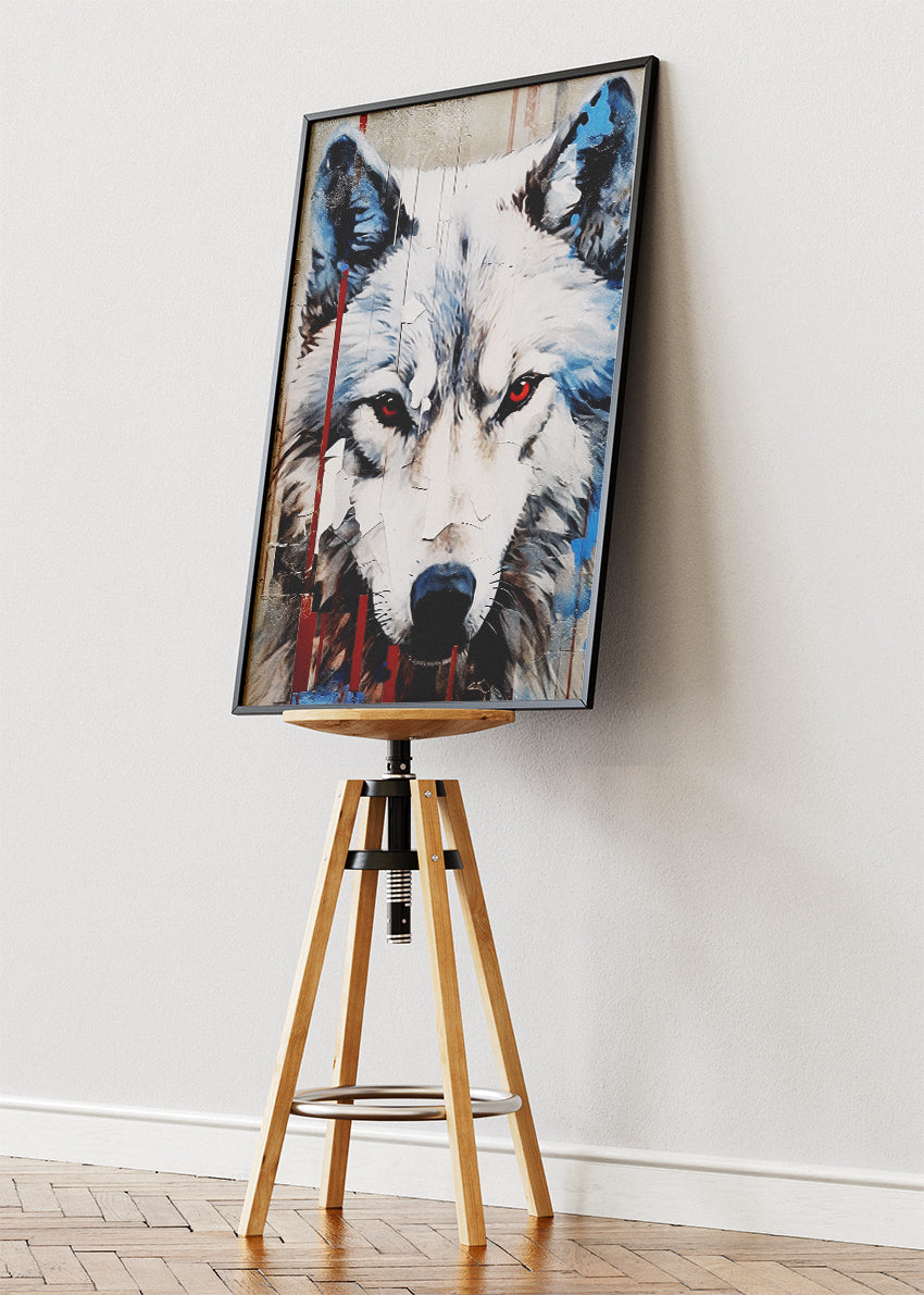 Abstract Wolf Poster & Canvas Print – Modern Fierce Wildlife Art