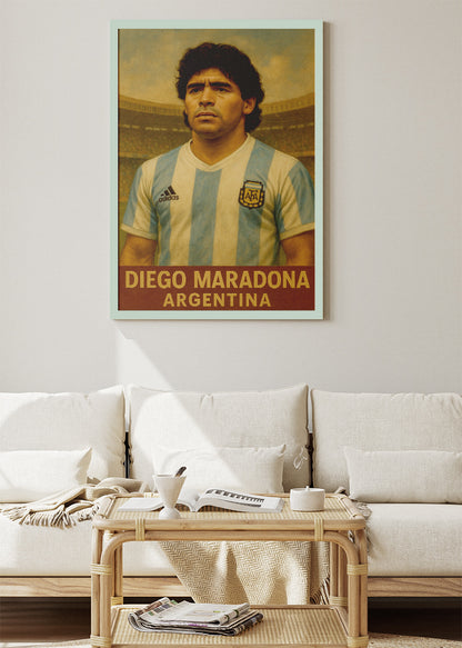 Diego Maradona Argentina Football Wall Art | Legendary World Cup Icon Poster & Canvas