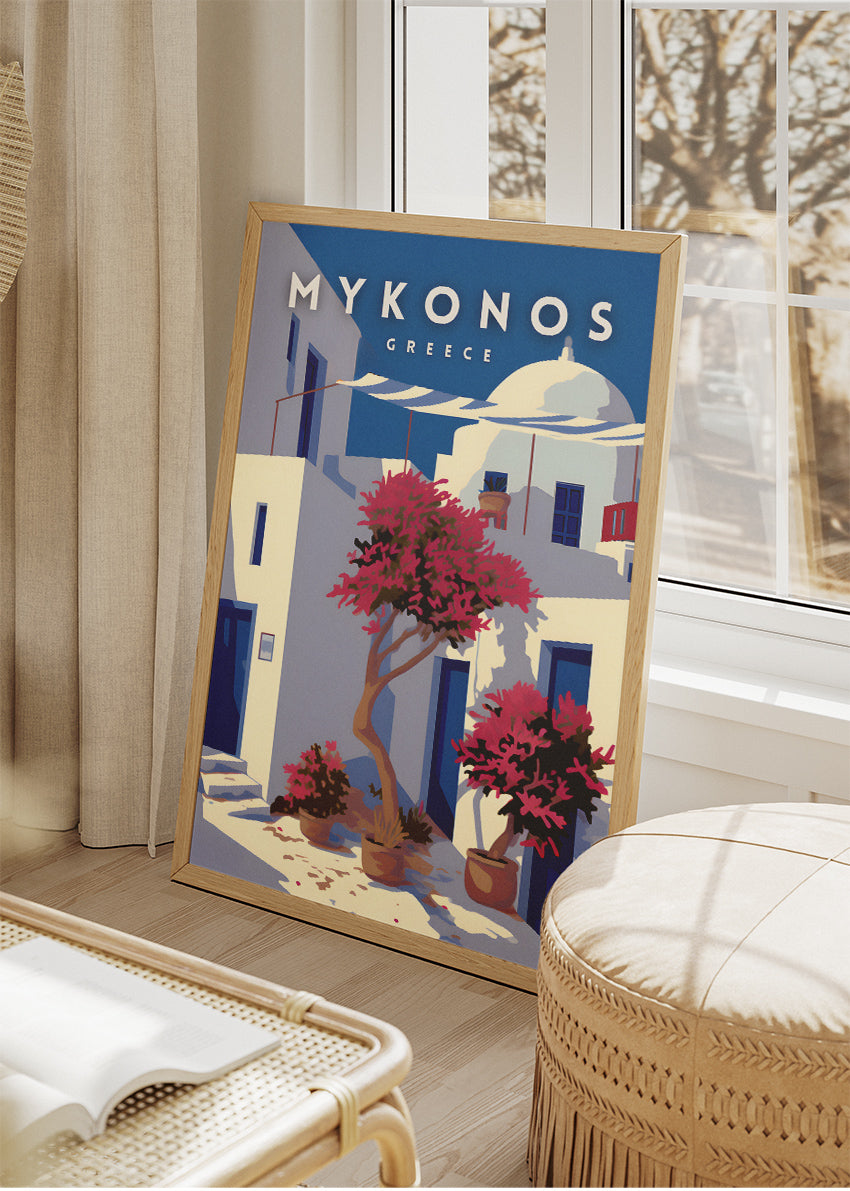 Mykonos Greece Poster & Canvas Print – Greek Island Travel Art