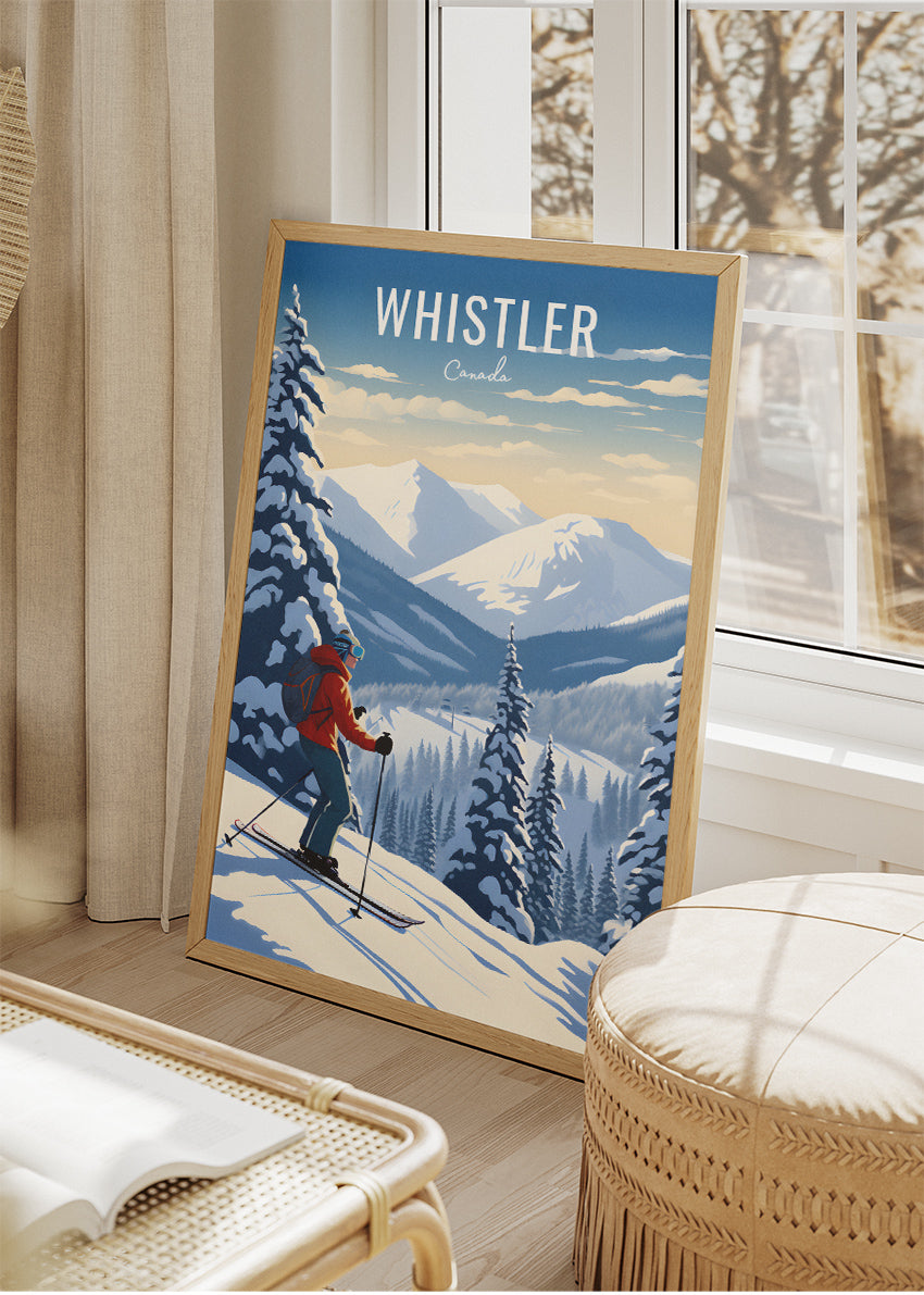 Whistler Canada Ski Resort Poster & Canvas Print – Winter Mountain Landscape Wall Art