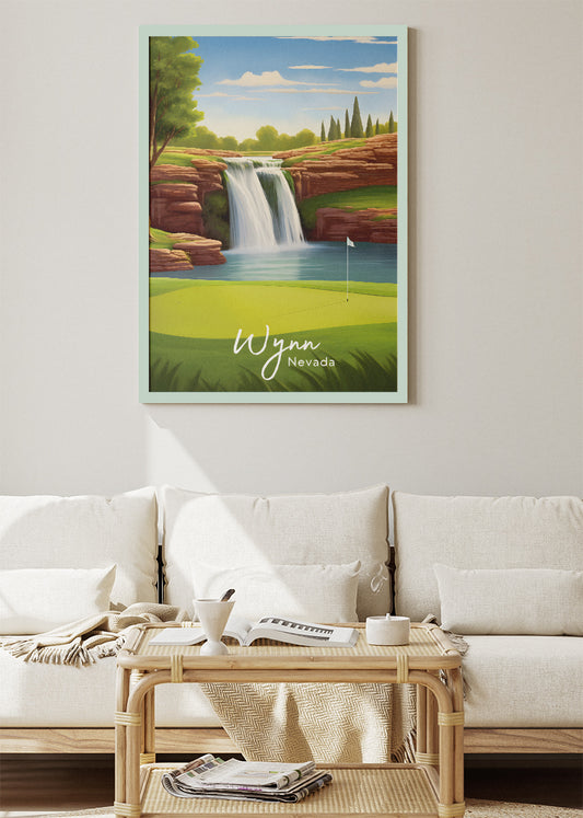 Wynn Golf Course Nevada Poster & Canvas Print – Illustrated Luxury Las Vegas Golf Art