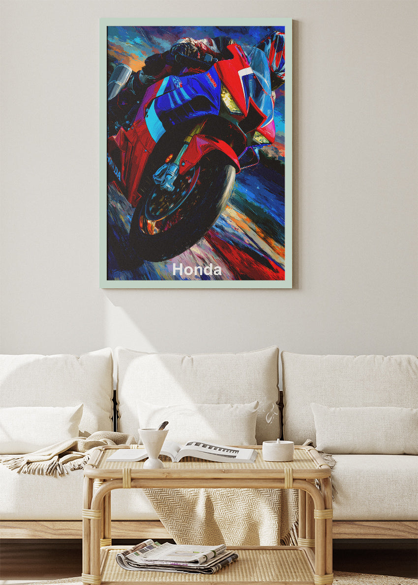 Honda Superbike Extreme Speed Wall Art Poster & Canvas