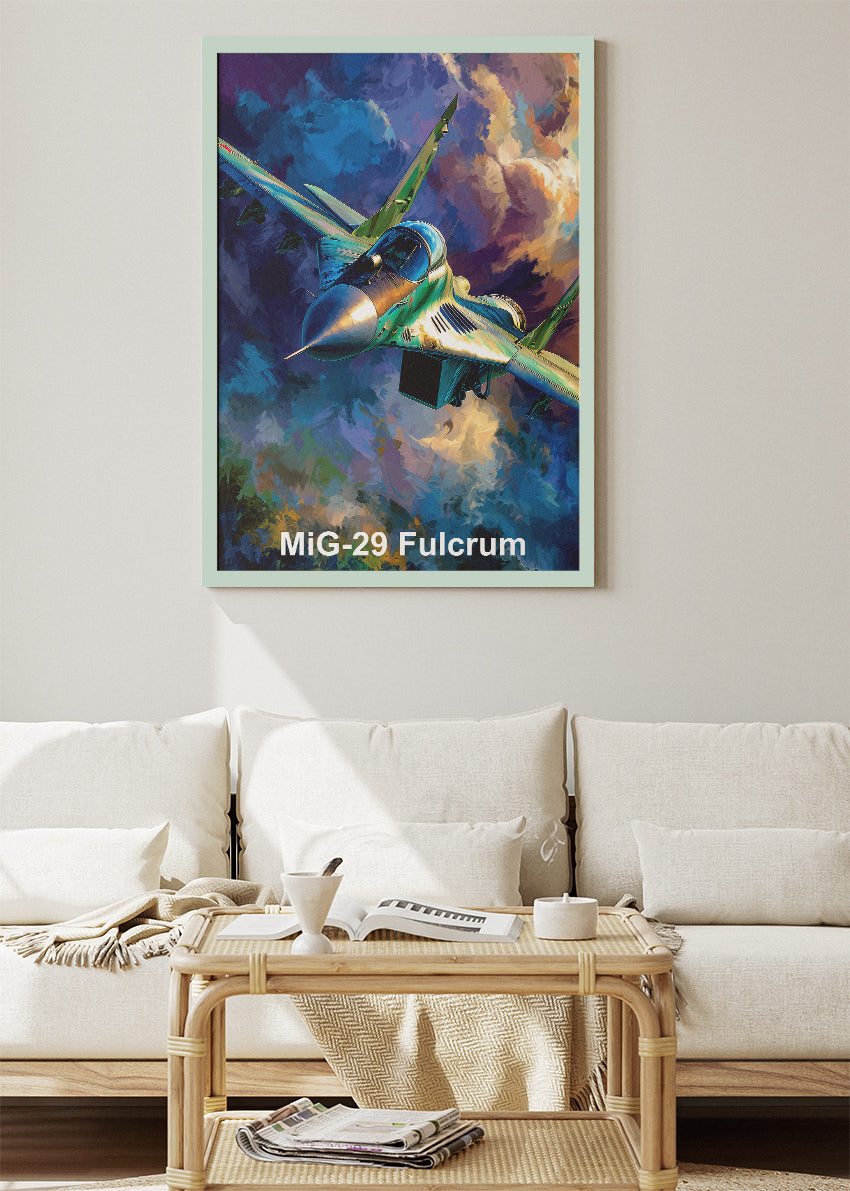 MiG-29 Fulcrum Poster & Canvas Print – Illustrated Fighter Jet Wall Art