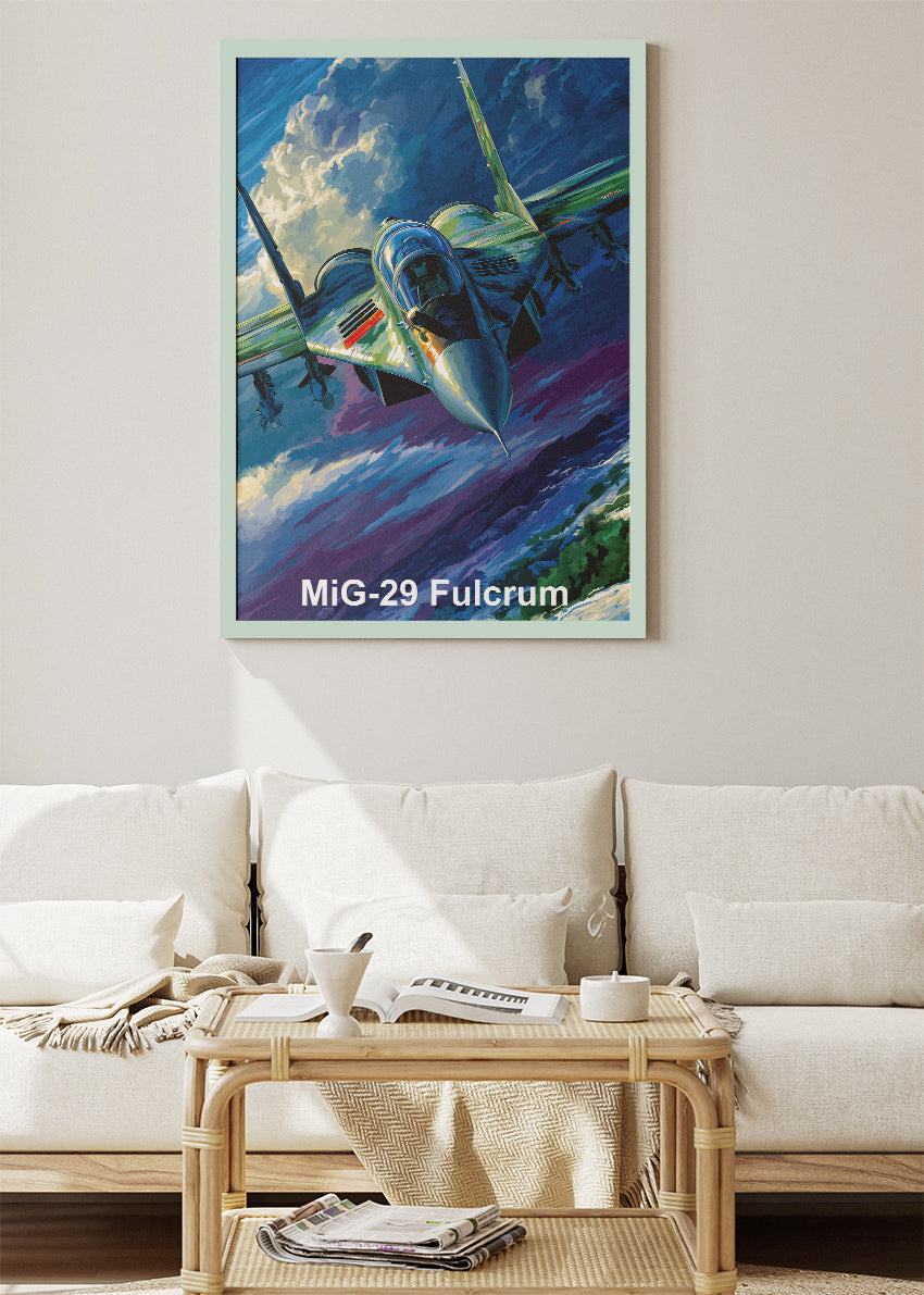 MiG-29 Fulcrum Poster & Canvas Print – Illustrated Fighter Jet Wall Art