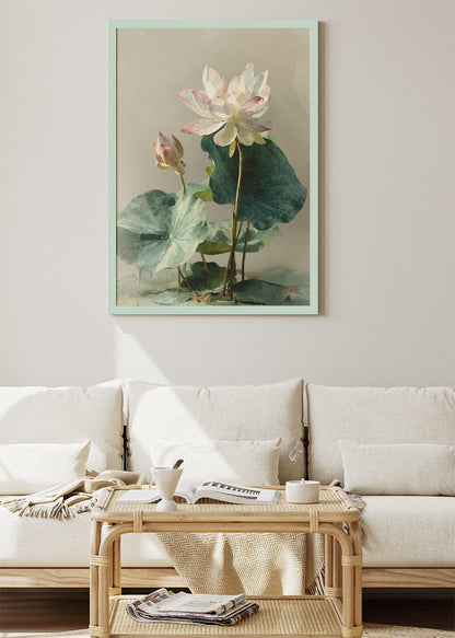 Elegant Lotus Flower Botanical Canvas & Poster Print – AI PRINT LAB