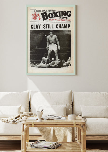 Muhammad Ali “Clay Still Champ” Vintage Boxing Poster & Canvas Art Print – Historic Fight Wall Art
