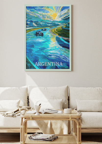 Argentina Formula Racing Blue Horizon Poster & Canvas Print | Expressive Motorsport Wall Art