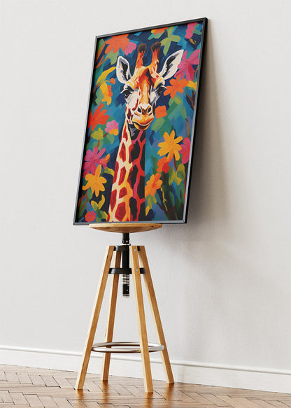 Colorful Giraffe Poster & Canvas Print – Vibrant Jungle Animal Art