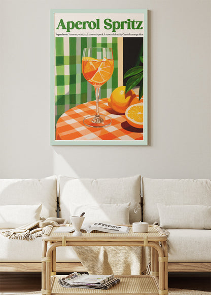 Aperol Spritz Mediterranean Poster & Canvas Print | Italian Summer Cocktail Wall Art