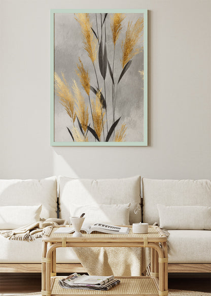 Modern Gold Botanical Grass Canvas & Poster Print – AI PRINT LAB