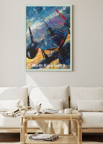 North American X-Series Aircraft Poster & Canvas Print – Illustrated Experimental Jet Wall Art