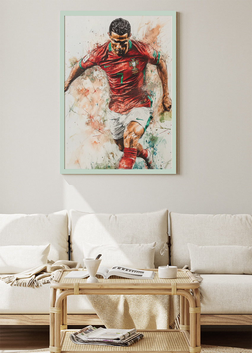 Cristiano Ronaldo Portugal National Team Wall Art | Dynamic Football Poster & Canvas