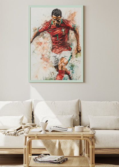 Cristiano Ronaldo Portugal National Team Wall Art | Dynamic Football Poster & Canvas