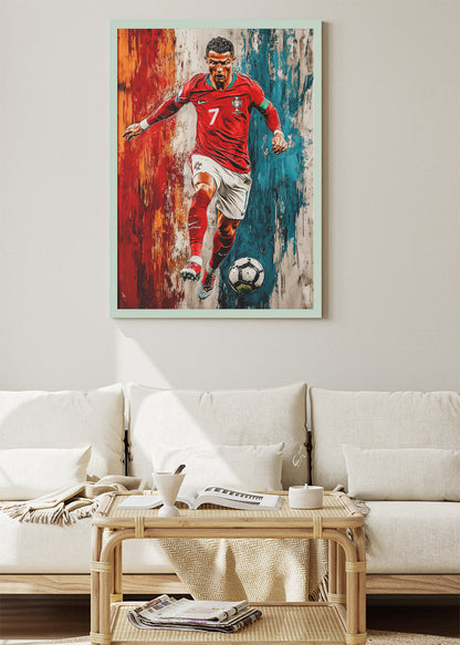 Cristiano Ronaldo Portugal Action Wall Art | Iconic Football Poster & Canvas