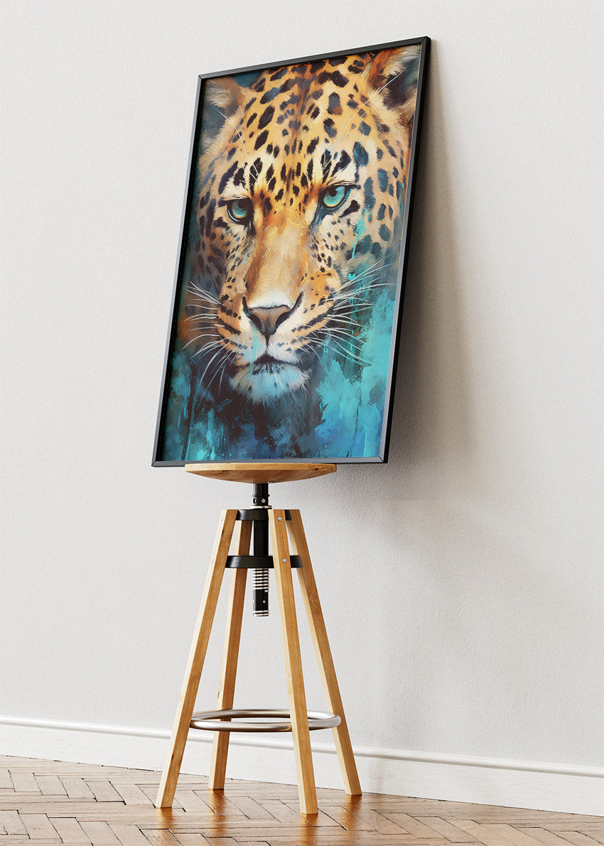Leopard Face Poster & Canvas Print – Vibrant Wildlife Art