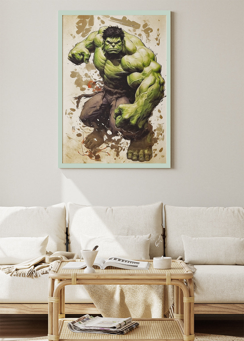Savage Green Titan Portrait Canvas & Poster Print – AI PRINT LAB