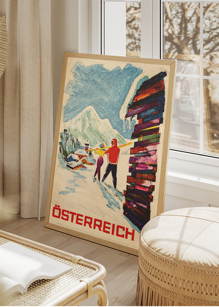 Österreich Vintage Ski Poster & Canvas Print – Retro Austrian Winter Sports Artwork