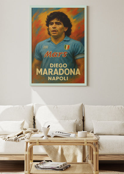 Diego Maradona Napoli Football Wall Art | Iconic Serie A Legend Poster & Canvas