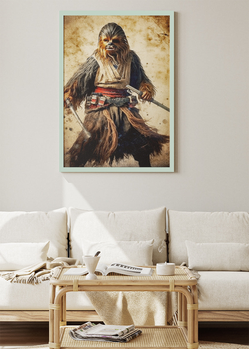 Chewbacca Warrior Portrait Canvas & Poster Print – AI PRINT LAB