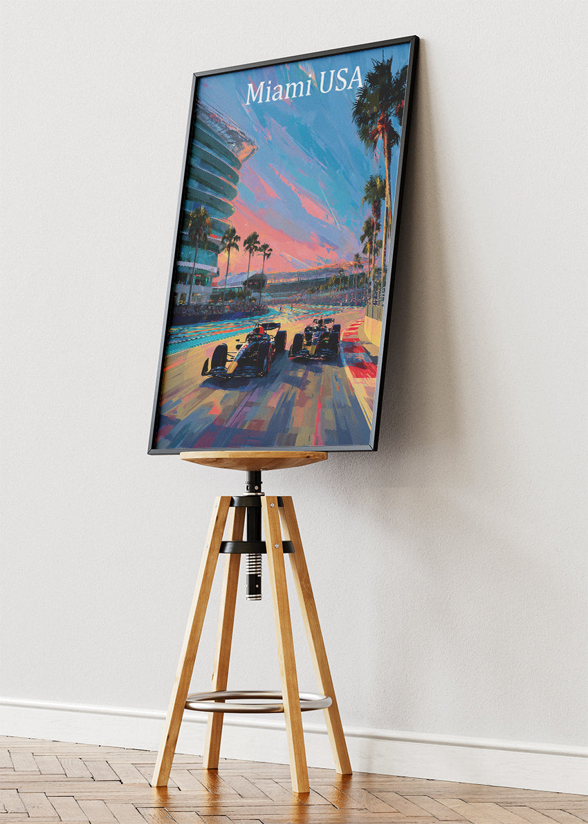 Miami USA Formula 1 Sunset Racing Canvas Print & Poster – AI PRINT LAB