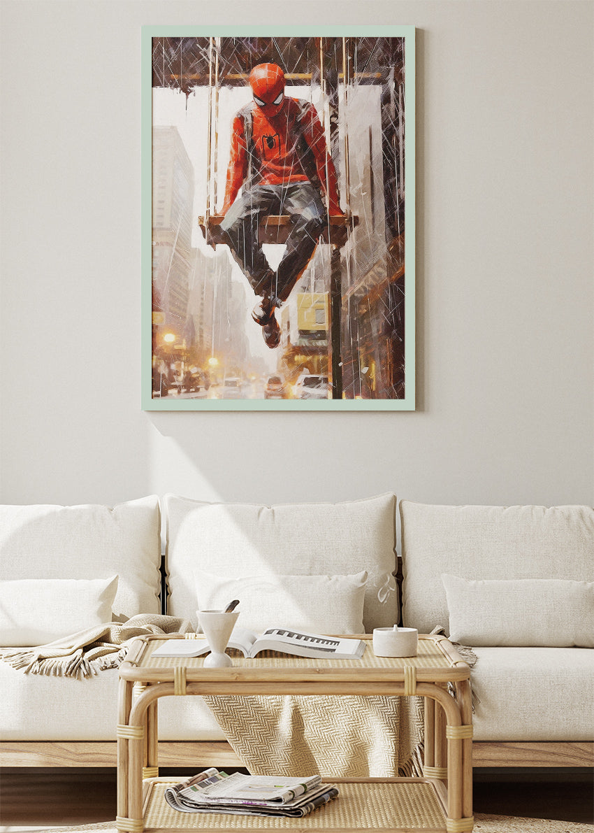 Spider-Man Rain City Portrait Canvas & Poster Print – AI PRINT LAB