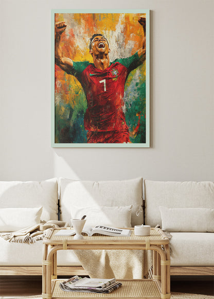 Cristiano Ronaldo Portugal Celebration Wall Art | Iconic Football Poster & Canvas