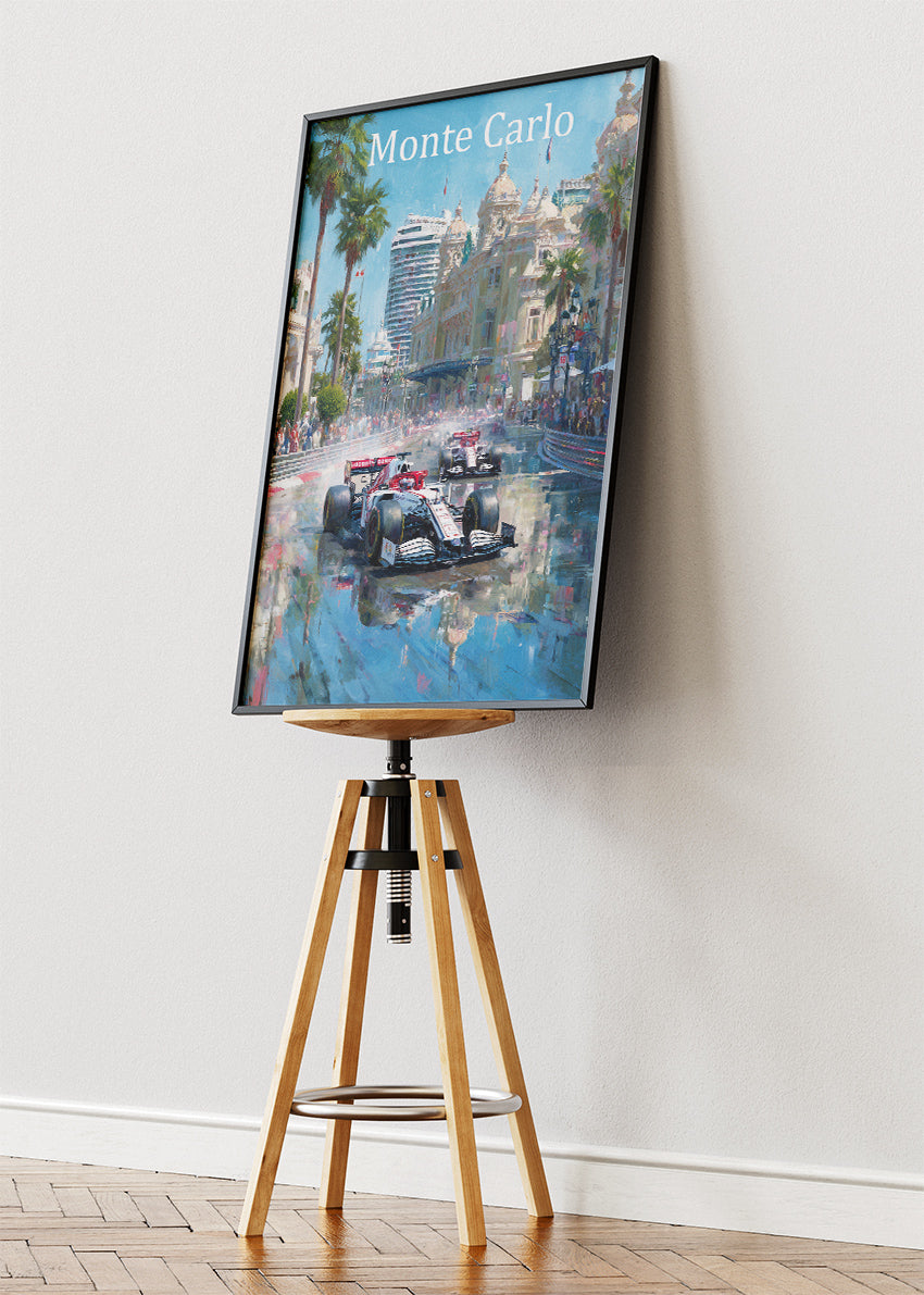 Monte Carlo Monaco Formula 1 Rain Street Canvas Print & Poster – AI PRINT LAB