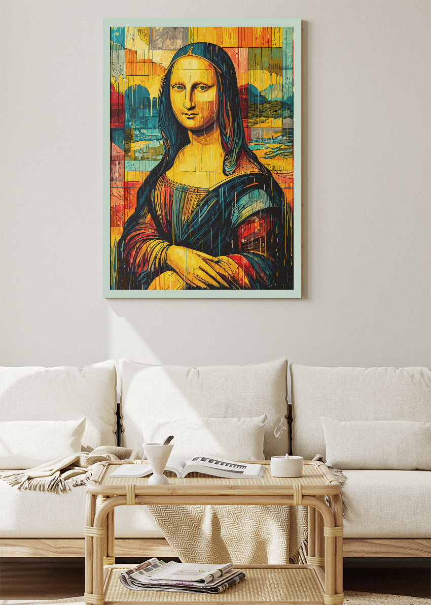 Modern Mona Lisa Wall Art – Colourful Abstract Renaissance Canvas Print & Contemporary Pop Art Poster for Living Room Decor UK