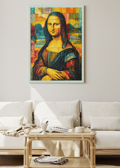 Modern Mona Lisa Wall Art – Colourful Abstract Renaissance Canvas Print & Contemporary Pop Art Poster for Living Room Decor UK