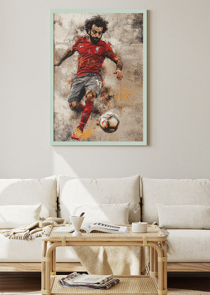 Mohamed Salah Liverpool Action Wall Art | Iconic Football Poster & Canvas
