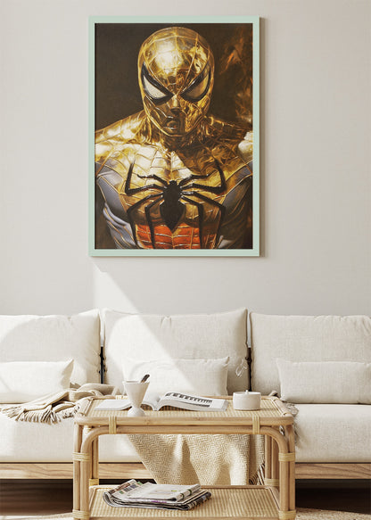 Gold Spider-Man Portrait Canvas & Poster Print – AI PRINT LAB