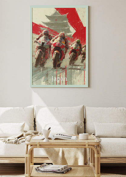 Japan Motorcycle Racing Heritage Wall Art Poster & Canvas