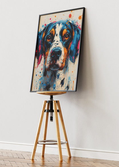 Color Splash Dog Poster & Canvas Print – Vibrant Abstract Paint Splatter Dog Art