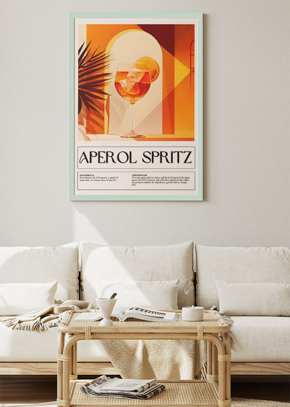 Aperol Spritz Mediterranean Sunset Poster & Canvas Print | Italian Cocktail Wall Art
