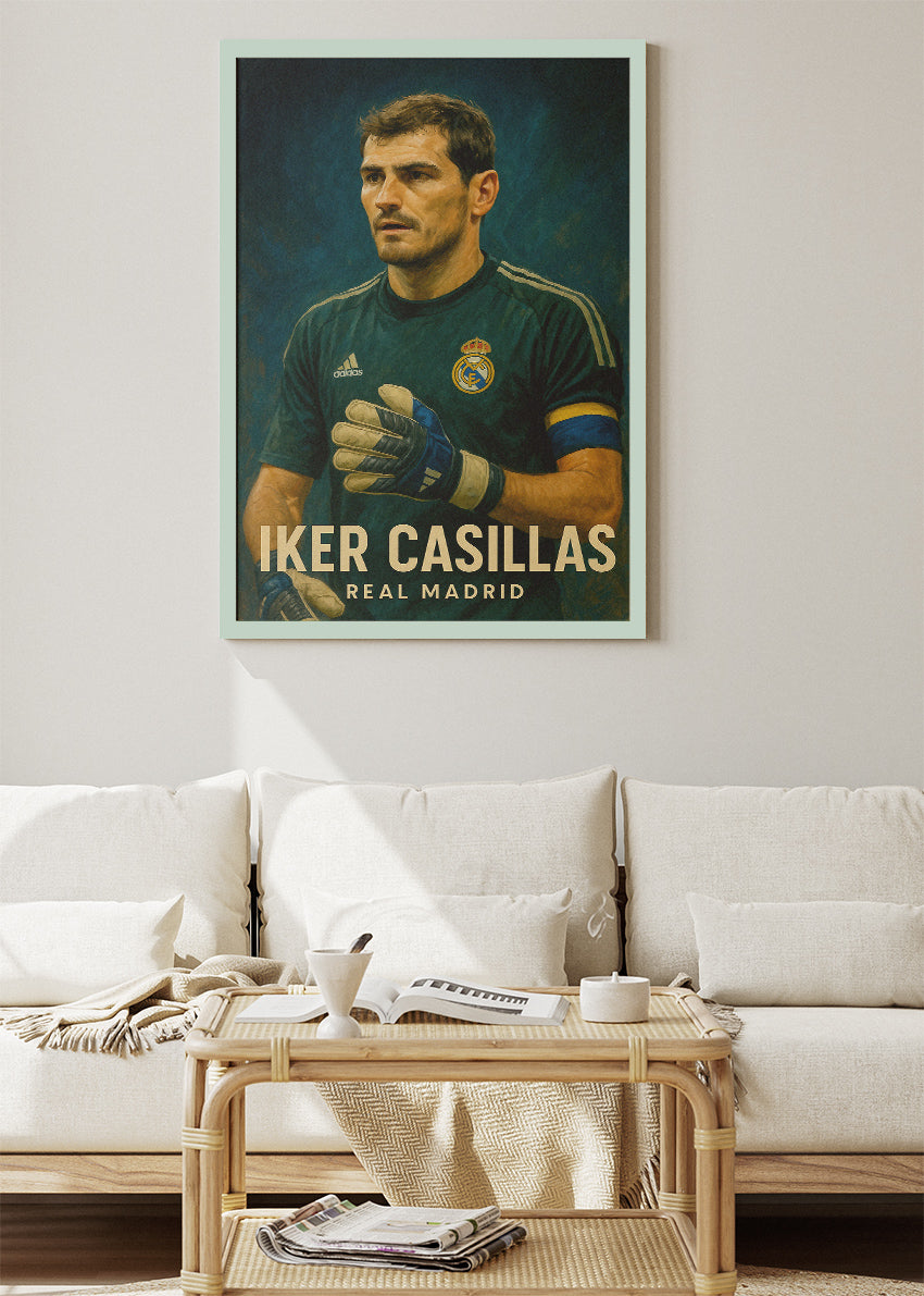 Iker Casillas Real Madrid Football Wall Art | Legendary Goalkeeper Poster & Canvas