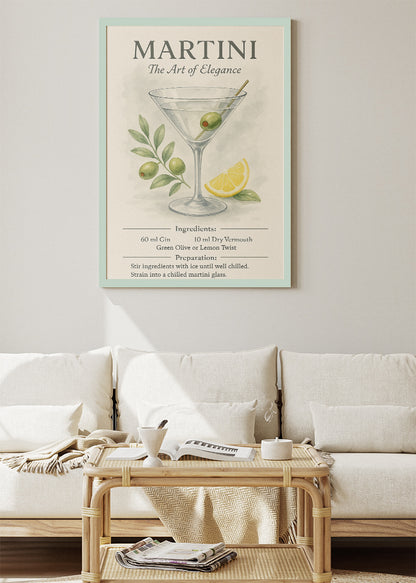 Martini – The Art of Elegance Poster & Canvas Print | Classic Cocktail Wall Art