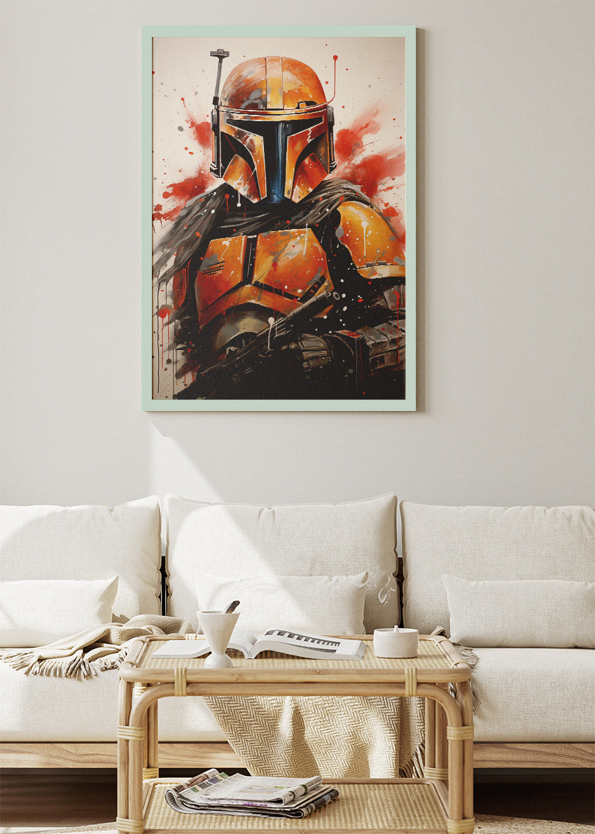 The Mandalorian Warrior Portrait Canvas & Poster Print – AI PRINT LAB