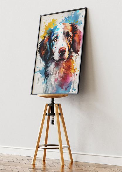 Color Splash Dog Art Poster & Canvas Print – Vibrant Watercolor Pet Portrait