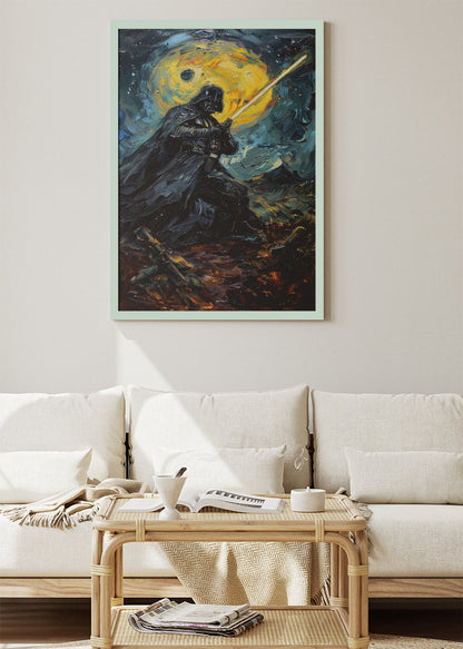 Darth Vader Moonlight Battle Portrait Canvas & Poster Print – AI PRINT LAB