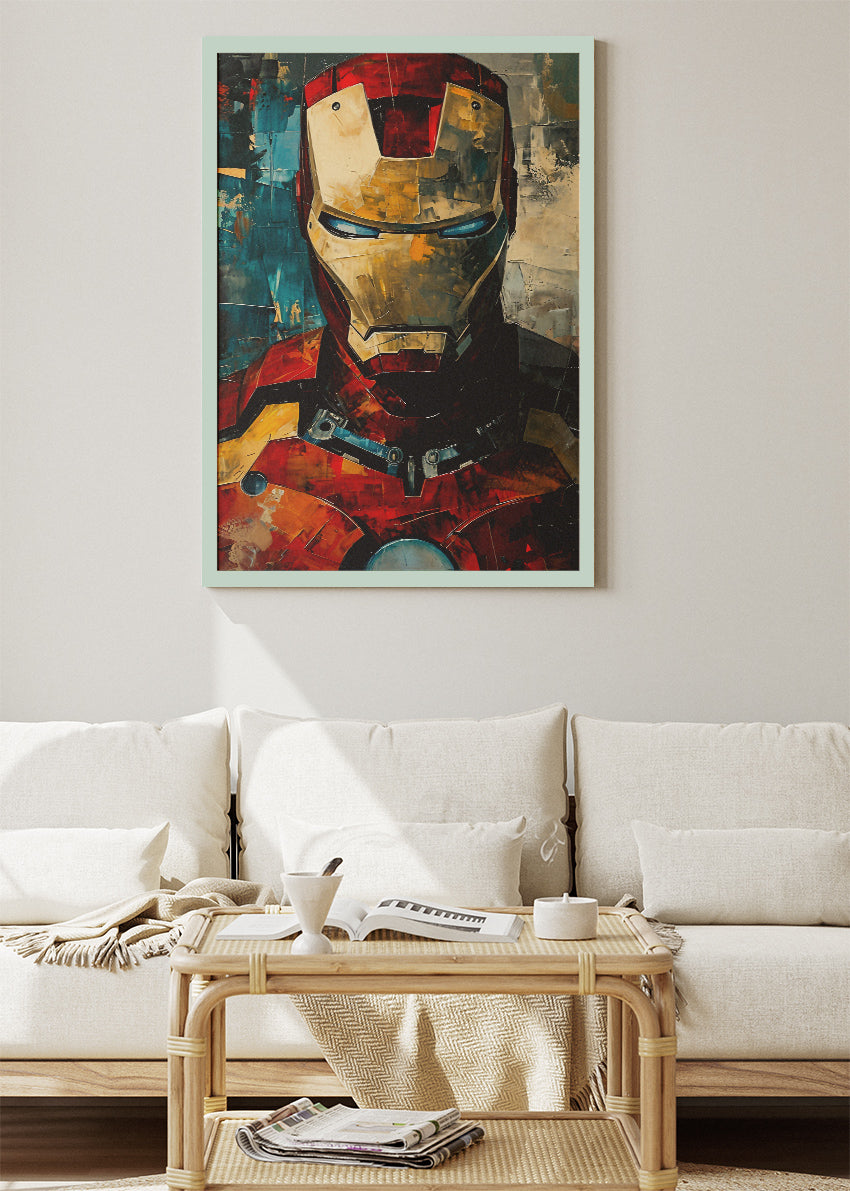 Iron Man Abstract Portrait Canvas & Poster Print – AI PRINT LAB