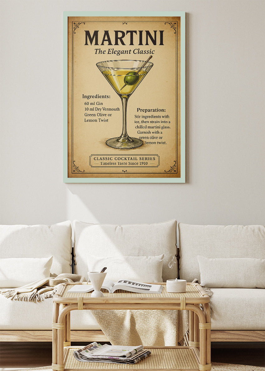Martini – The Elegant Classic Poster & Canvas Print | Vintage Cocktail Wall Art