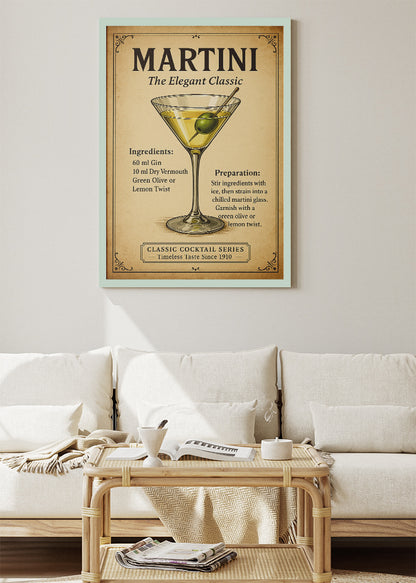 Martini – The Elegant Classic Poster & Canvas Print | Vintage Cocktail Wall Art