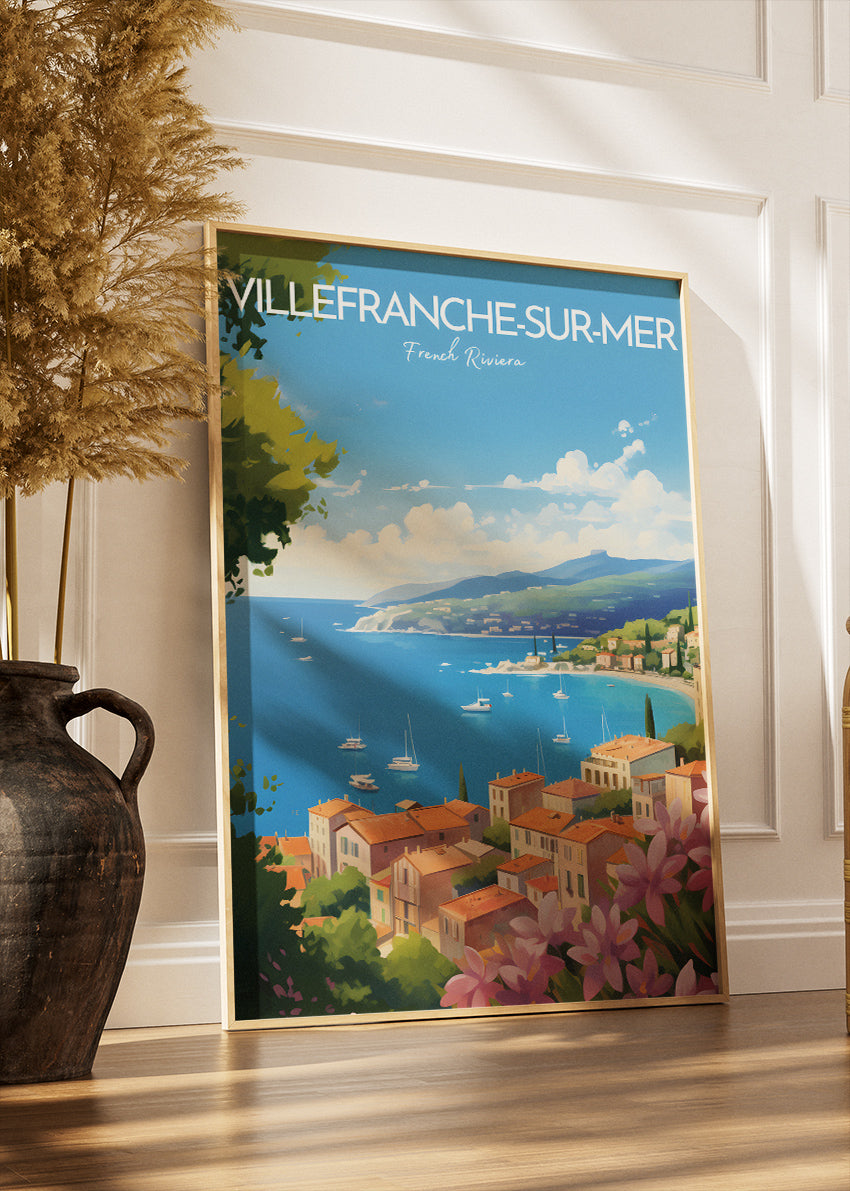 Villefranche-sur-Mer French Riviera Poster & Canvas Print – Vintage Coastal Art