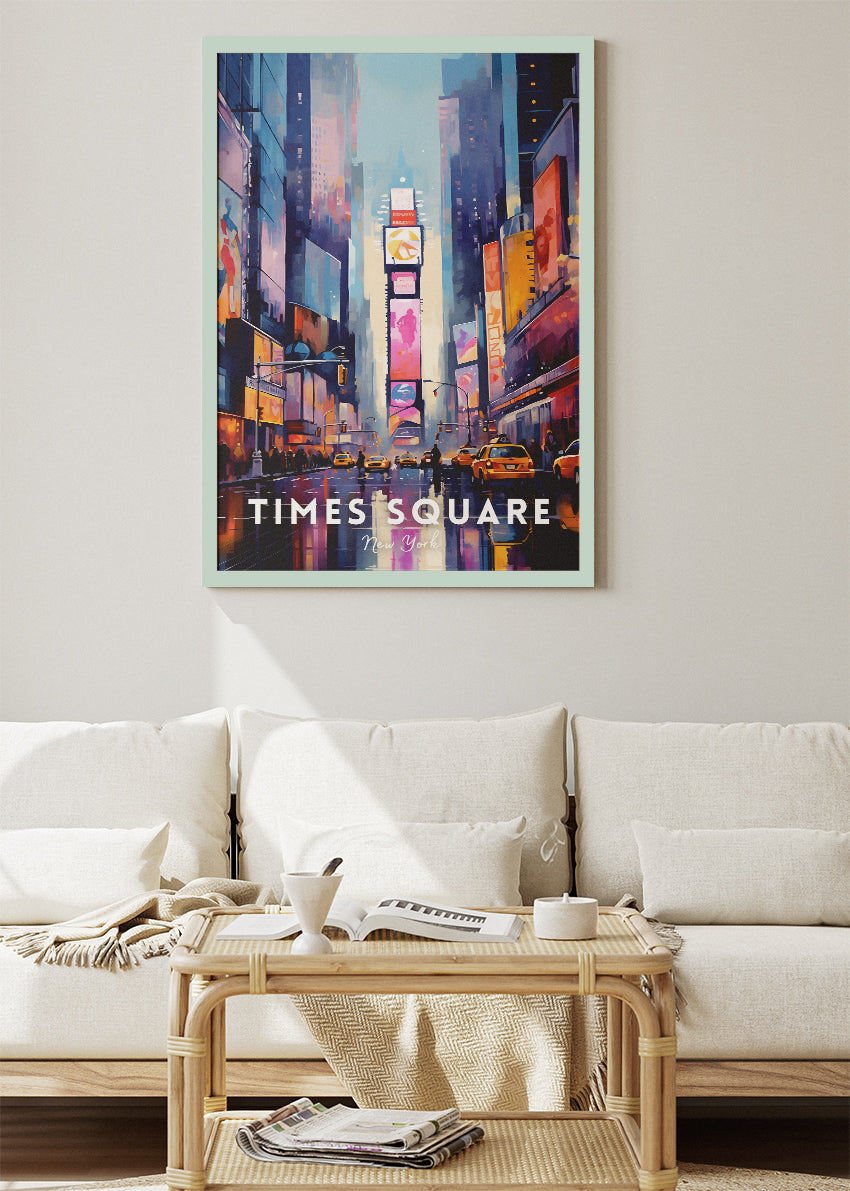 Times Square New York Poster & Canvas Print – Vibrant Cityscape Wall Art