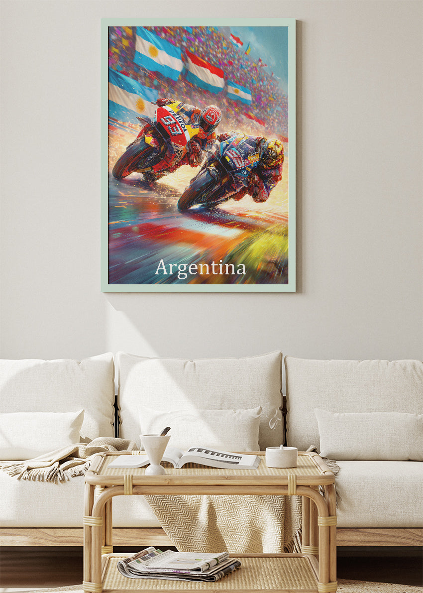 Argentina Grand Prix Motorcycle Racing Wall Art Poster & Canvas